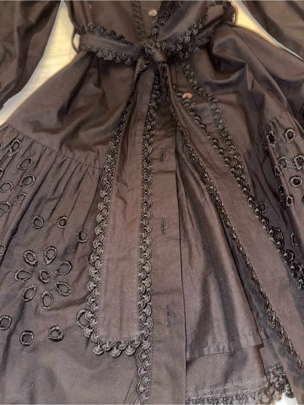 Avec Les Filles Eyelet Midi Dress with Waist Tie - Picture 3 of 9